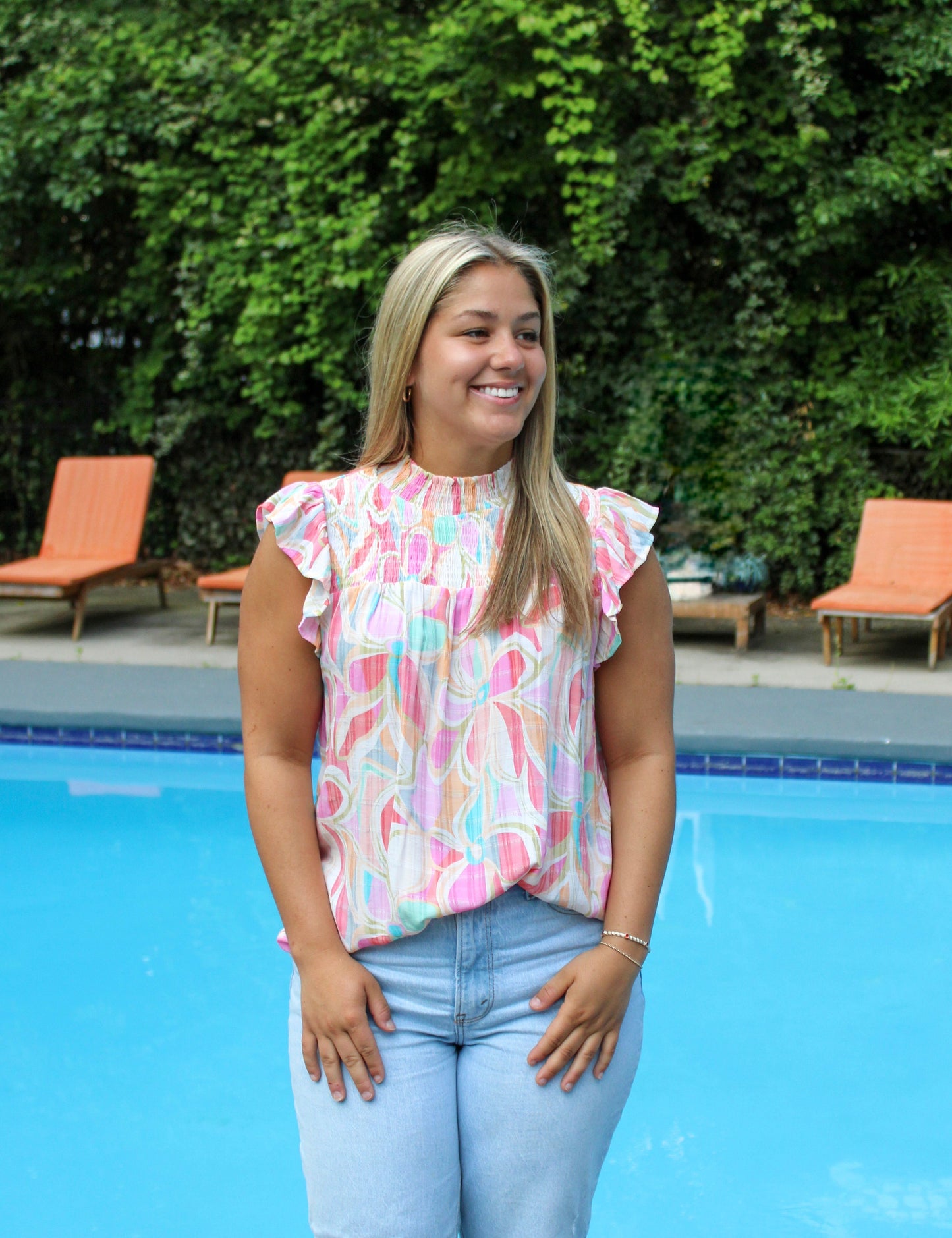 Floral Ruffle Top RTS